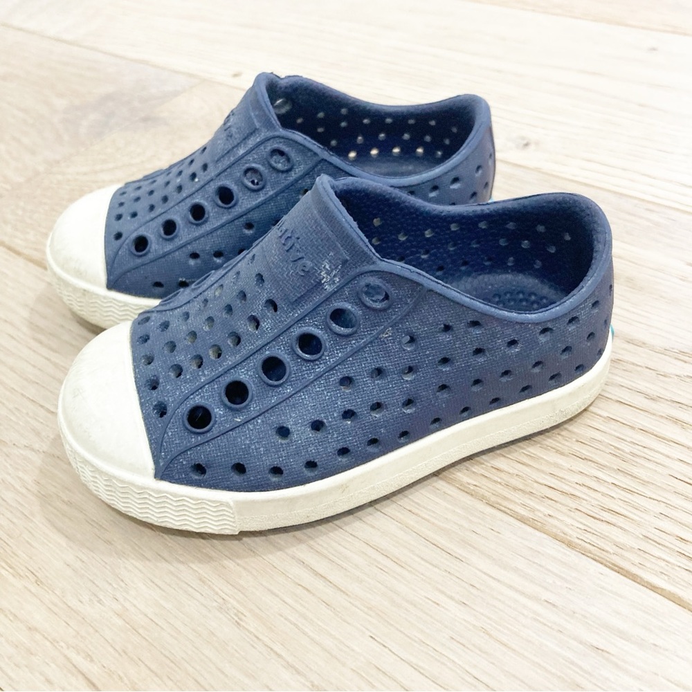 Native Kids Navy Blue Perforated Sneakers